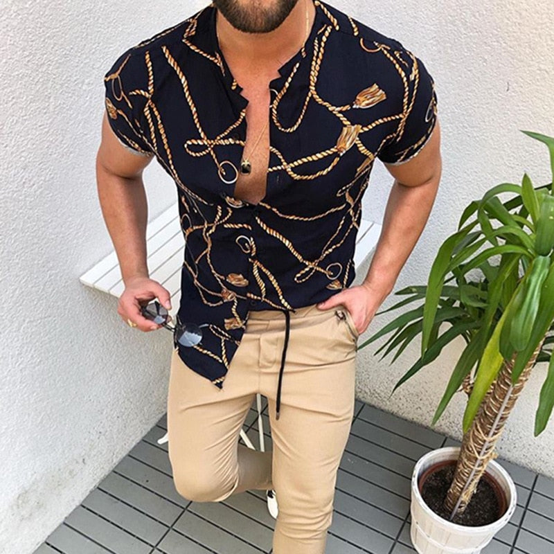 Camisa Estampada Masculina New Beach