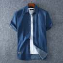 Camisa Jeans Masculina de manga curta Everest