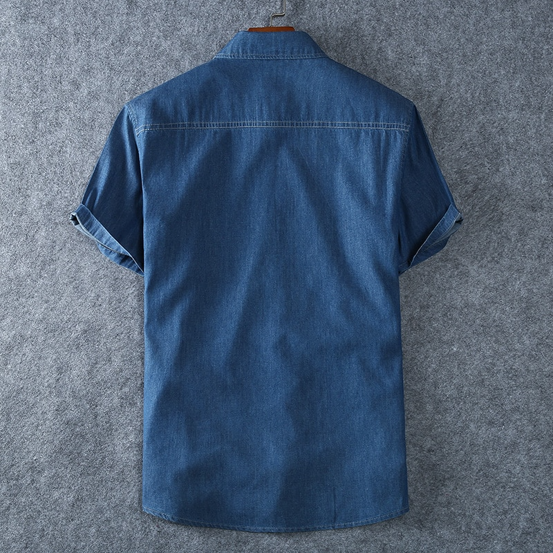 Camisa Jeans Masculina de manga curta Everest