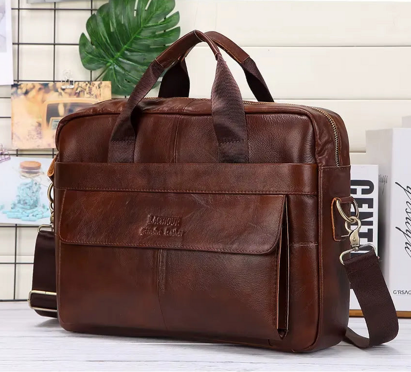 Bolsa Masculina de Couro Genuíno VT Collection