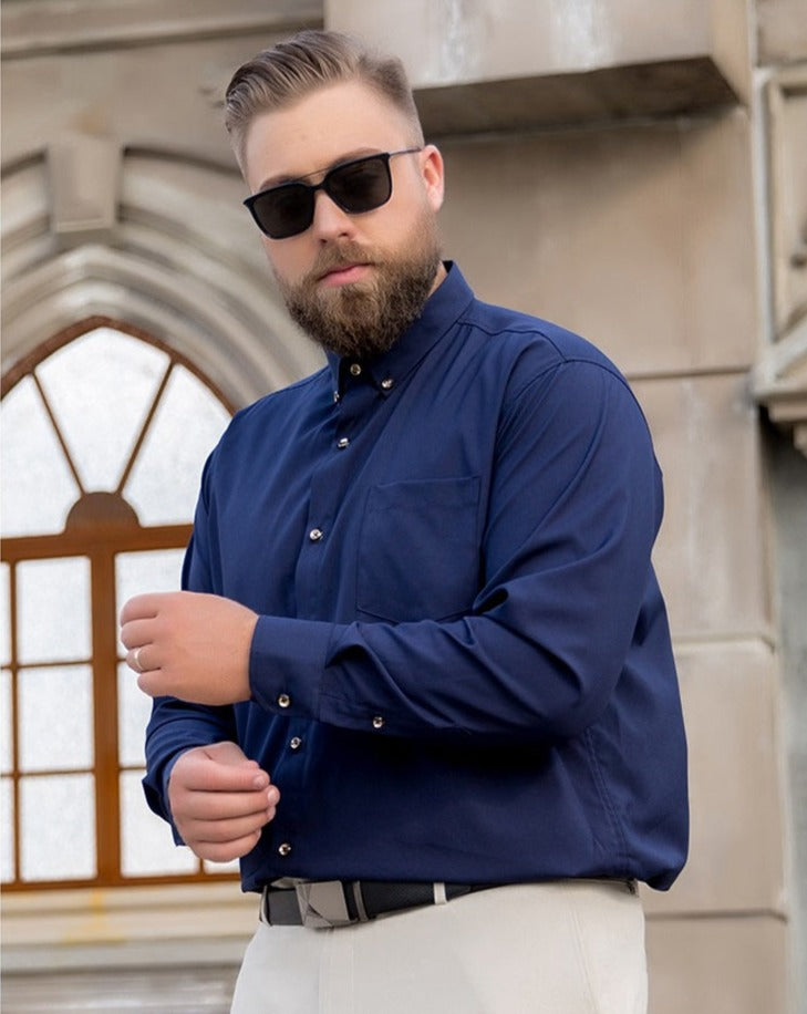 Camisa Social Manga Longa Masculina Plus Size American