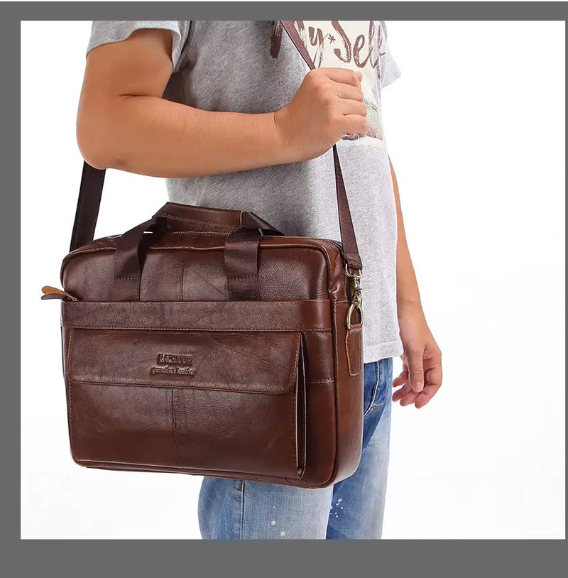 Bolsa Masculina de Couro Genuíno VT Collection