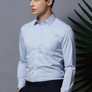 Camisa Social Manga Longa Masculina  azul