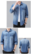 Camisa Jeans Masculina Casual Boston