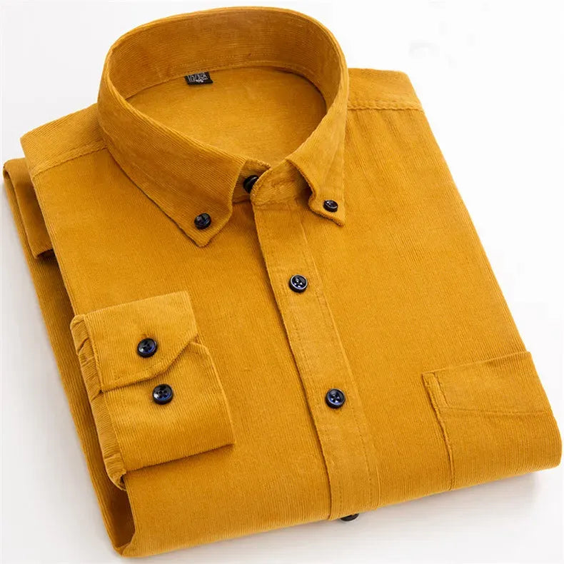 Camisa Manga Longa de Veludo Retro