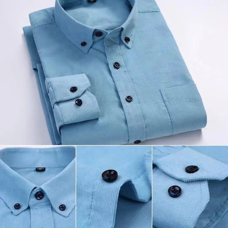 Camisa Manga Longa de Veludo Retro