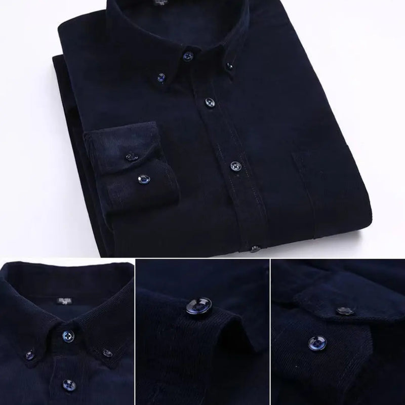 Camisa Manga Longa de Veludo Retro