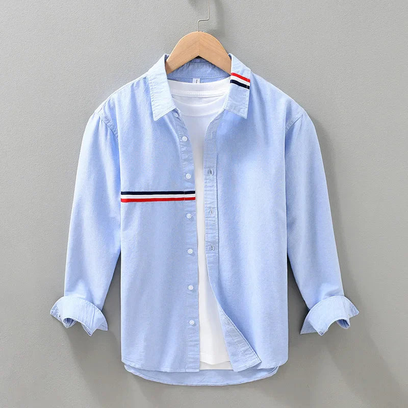 Camisa Masculina Manga Comprida em Algodão Premium Divello