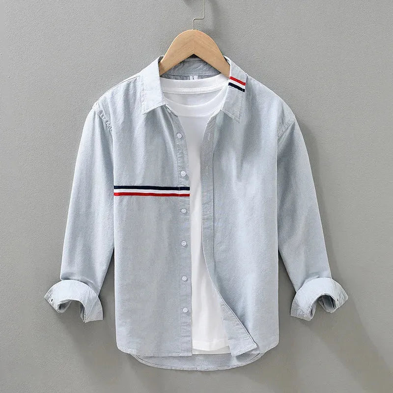 Camisa Masculina Manga Comprida em Algodão Premium Divello