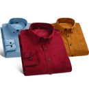 Camisa Masculina de Veludo Retrô Manga Longa - 7 Cores - P ao 6XG