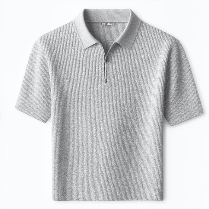 Camisa Polo Masculina Malha Francesa Cinza