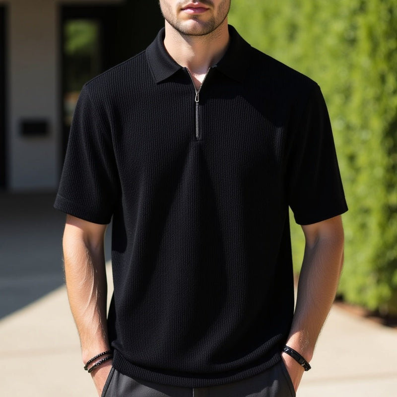 Camisa Polo Masculina Malha Francesa Preto