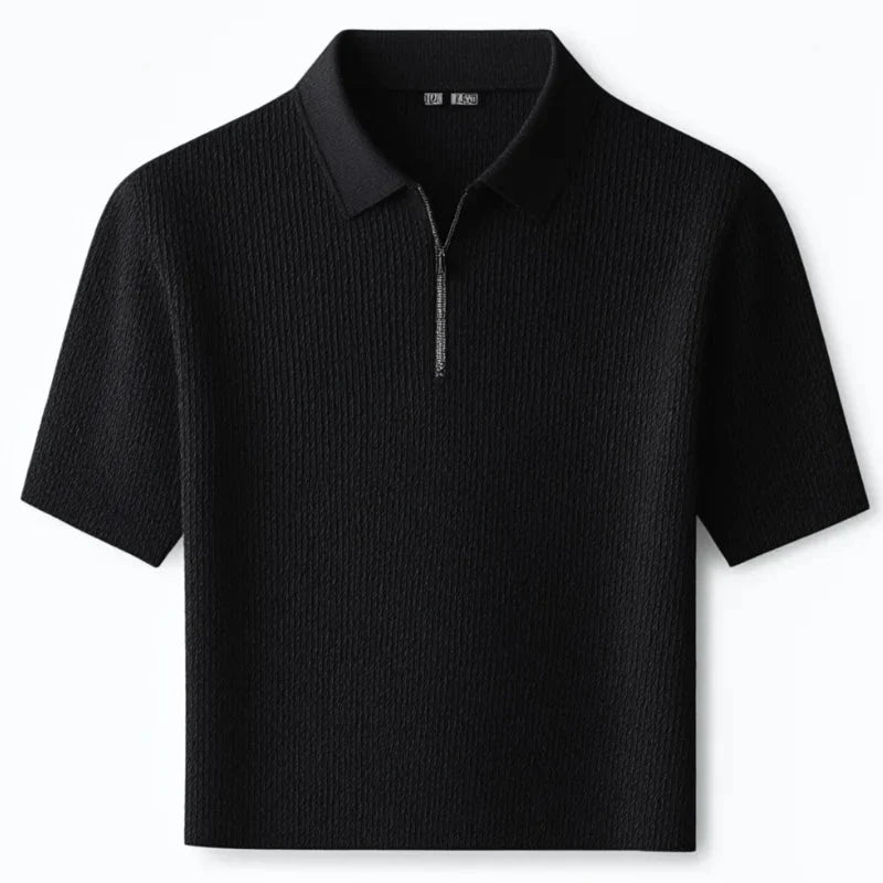 Camisa Polo Masculina Malha Francesa Preto