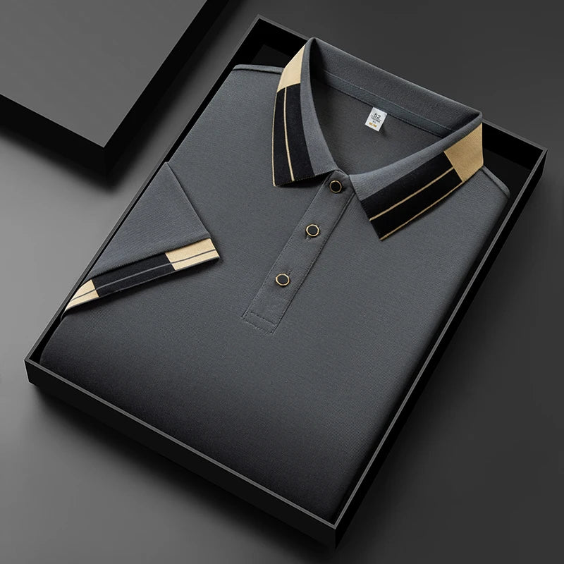 Camisa Polo Masculina de Luxo Respirável Minelly