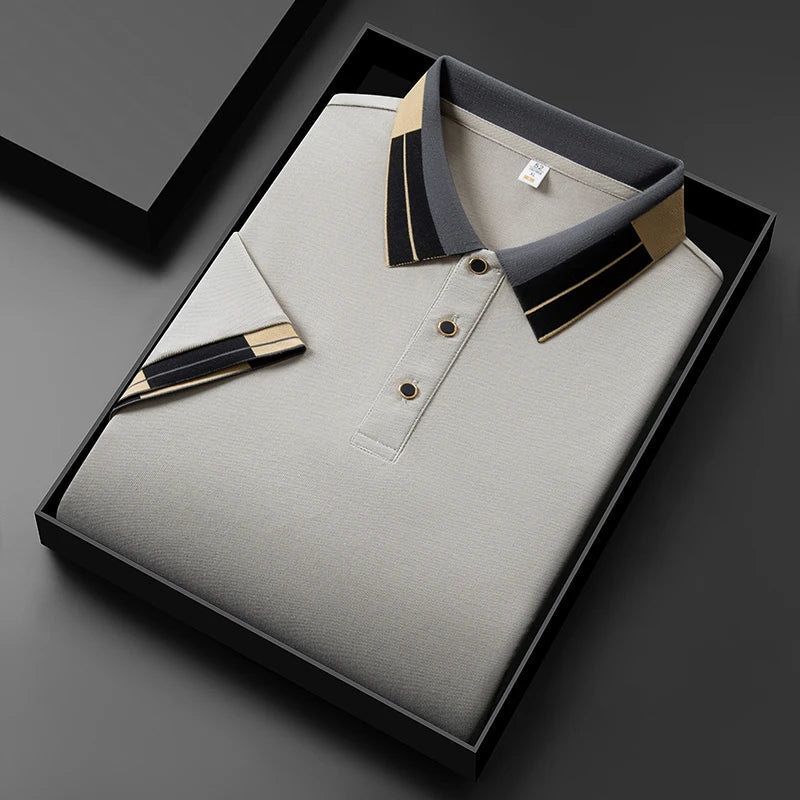 Camisa Polo Masculina de Luxo Respirável Minelly
