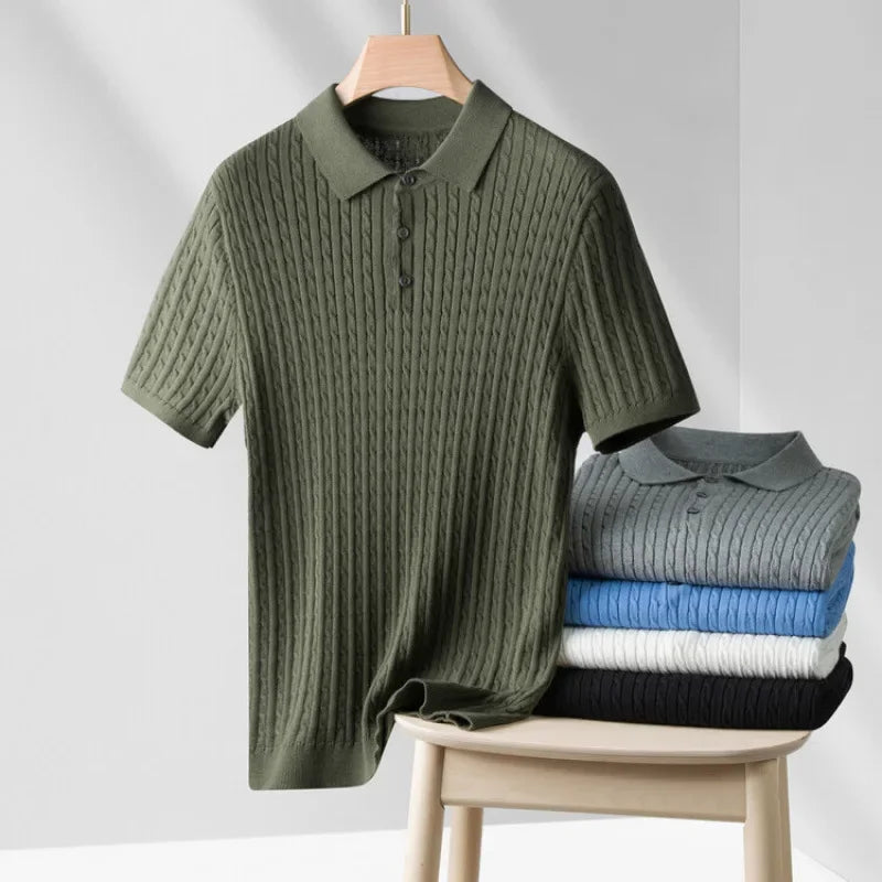 Camisa Polo Masculina em Algodão Europeu Mely