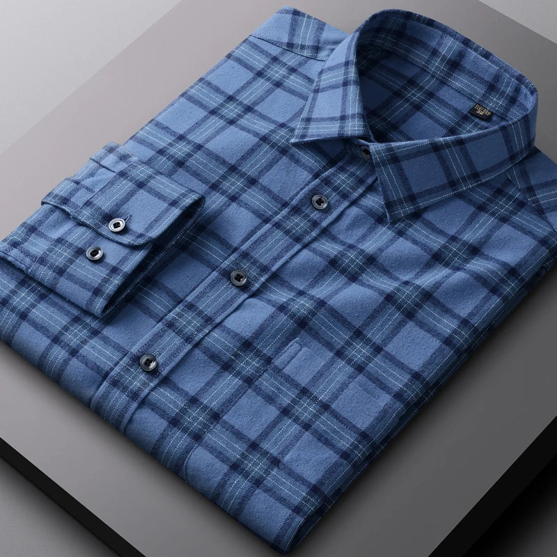 Camisa Social Masculina Algodão Flanela Xadrez