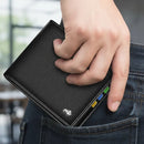 Carteira Masculina de Luxo Denim Bison Rfid Bifold