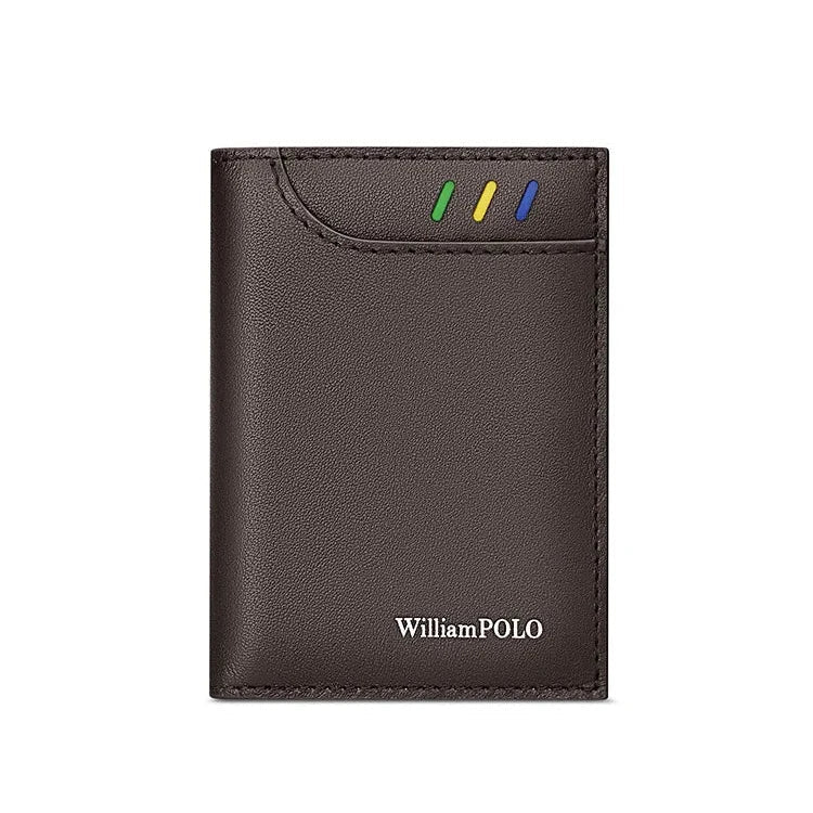 Carteira Slim de Couro Masculina William Polo Maximus