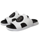 Chinelos de couro genuíno ao ar livre dos homens deslizamento em sandálias de couro casuais verão respirável à prova dwaterproof água meio arrasto confortável praia sapato preguiçoso