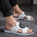 Chinelos de couro genuíno ao ar livre dos homens deslizamento em sandálias de couro casuais verão respirável à prova dwaterproof água meio arrasto confortável praia sapato preguiçoso