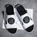 Chinelos de couro genuíno ao ar livre dos homens deslizamento em sandálias de couro casuais verão respirável à prova dwaterproof água meio arrasto confortável praia sapato preguiçoso