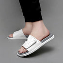 Sapatos de verão de couro genuíno masculino, sapatos casuais de caminhada ao ar livre, chinelos interiores, marca de luxo, sapatos de praia antiderrapantes