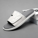 Sapatos de verão de couro genuíno masculino, sapatos casuais de caminhada ao ar livre, chinelos interiores, marca de luxo, sapatos de praia antiderrapantes