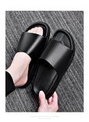 Chinelos de couro genuíno masculino, flip-flop antiderrapante, solas grossas, sandálias casuais na moda masculina, sapatos pretos de verão, novos, 2022