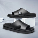 Chinelos de couro preto masculino, sapatos casuais, sapatilhas, designer italiano, clássicos, verão