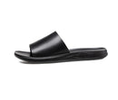 Chinelos de couro masculino para praia, corrediças masculinas, corrediças peep toe, pretas, marrons, verão, novas, adolescentes, adultos, moda americana