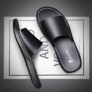 Chinelos de couro masculino para praia, corrediças masculinas, corrediças peep toe, pretas, marrons, verão, novas, adolescentes, adultos, moda americana