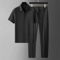 Conjunto Polo Masculino em Seda Gelo Minimalista San Martiny