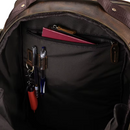 Mochila Masculina em Couro Genuíno Impermeável Americana