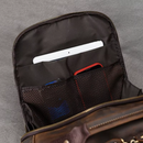 Mochila Masculina em Couro Genuíno Impermeável Americana