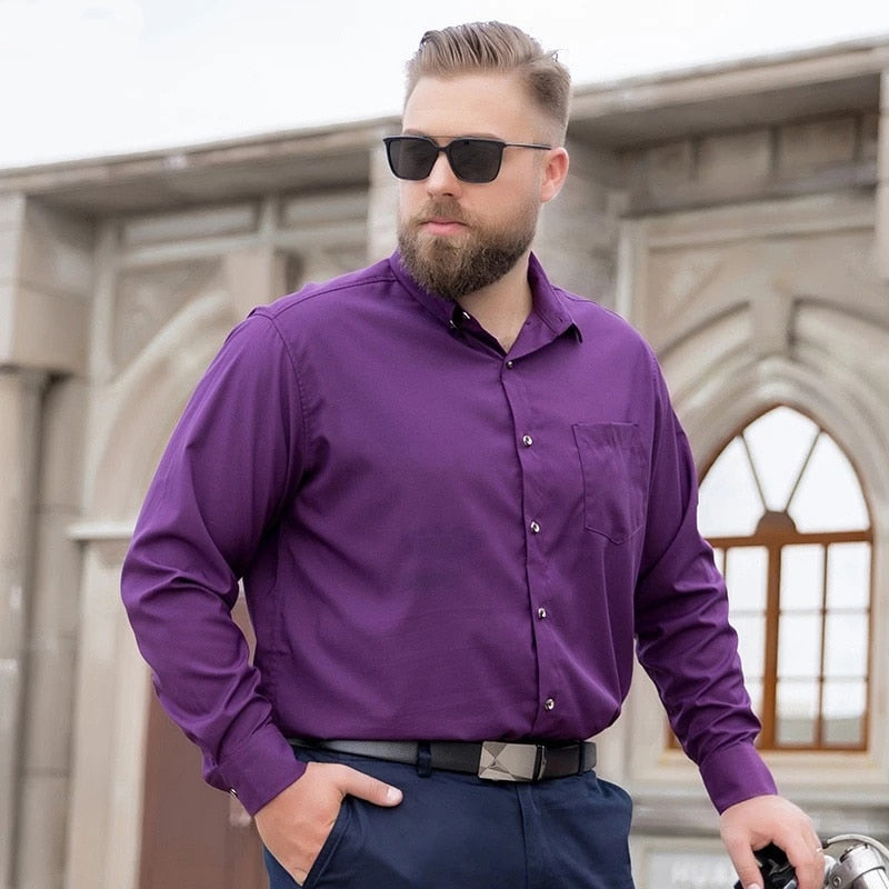 Camisa Social Manga Longa Masculina Plus Size American