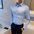 Camisa Social Masculina Slim Confort azul claro