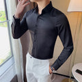 Camisa Social Masculina Slim Confort branca preto