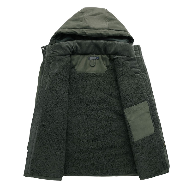 Novo Thicken Fleece Forrado Casacos Homens Tactical Hooded Jacket