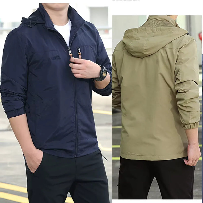 Jaqueta Corta Vento Masculina com Capuz Dryvent