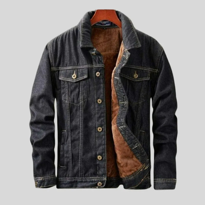 Jaqueta Jeans Masculina Aveludada Pro Liss
