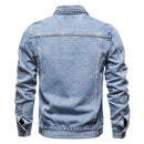 Jaqueta jeans masculina moda motocicleta jeans jaquetas causal oversized algodão casual preto azul denim jaqueta homem outerwear casaco