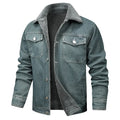Jaqueta jeans de lã quente masculina, casacos jeans casuais, bolsos múltiplos, casacos masculinos de alta qualidade, nova moda, inverno, 5XL