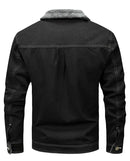 Jaqueta jeans de lã quente masculina, casacos jeans casuais, bolsos múltiplos, casacos masculinos de alta qualidade, nova moda, inverno, 5XL