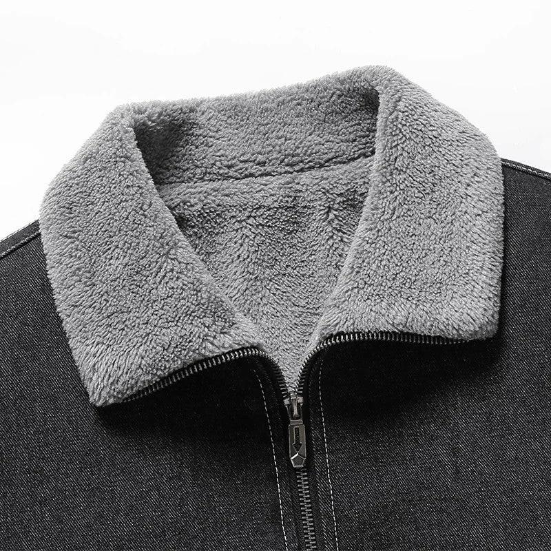 Jaqueta Jeans Masculina com Forro de Lã Romana