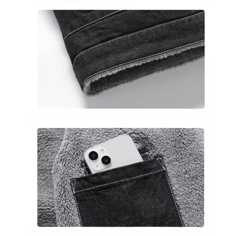 Jaqueta Jeans Masculina com Forro de Lã Romana