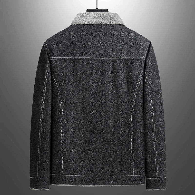 Jaqueta Jeans Masculina com Forro de Lã Romana