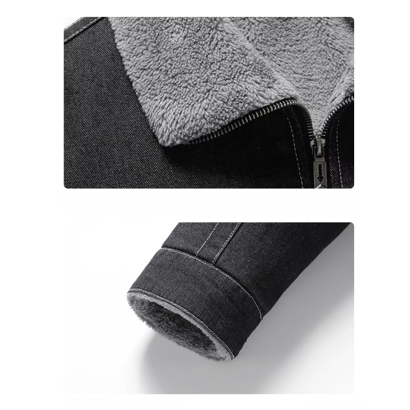 Jaqueta Jeans Masculina com Forro de Lã Romana