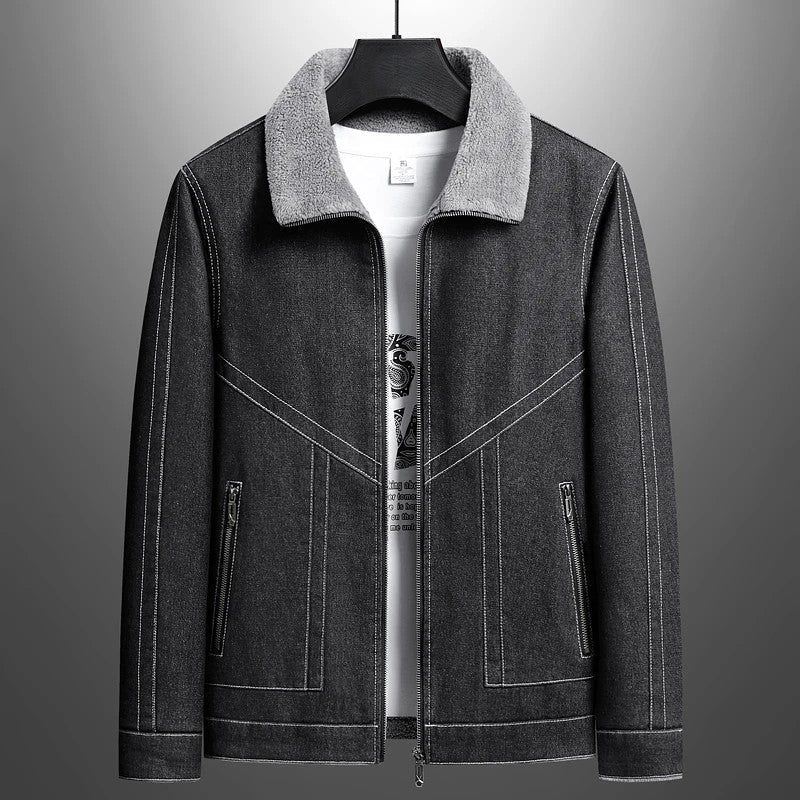 Jaqueta Jeans Masculina com Forro de Lã Romana