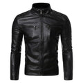 Jaqueta Masculina de Couro Gola Alta Vintage